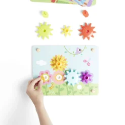 Jeu d'engrenage avec cartes en bois 19 pièces