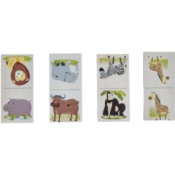 Jeu domino safari animaux jungle en bois