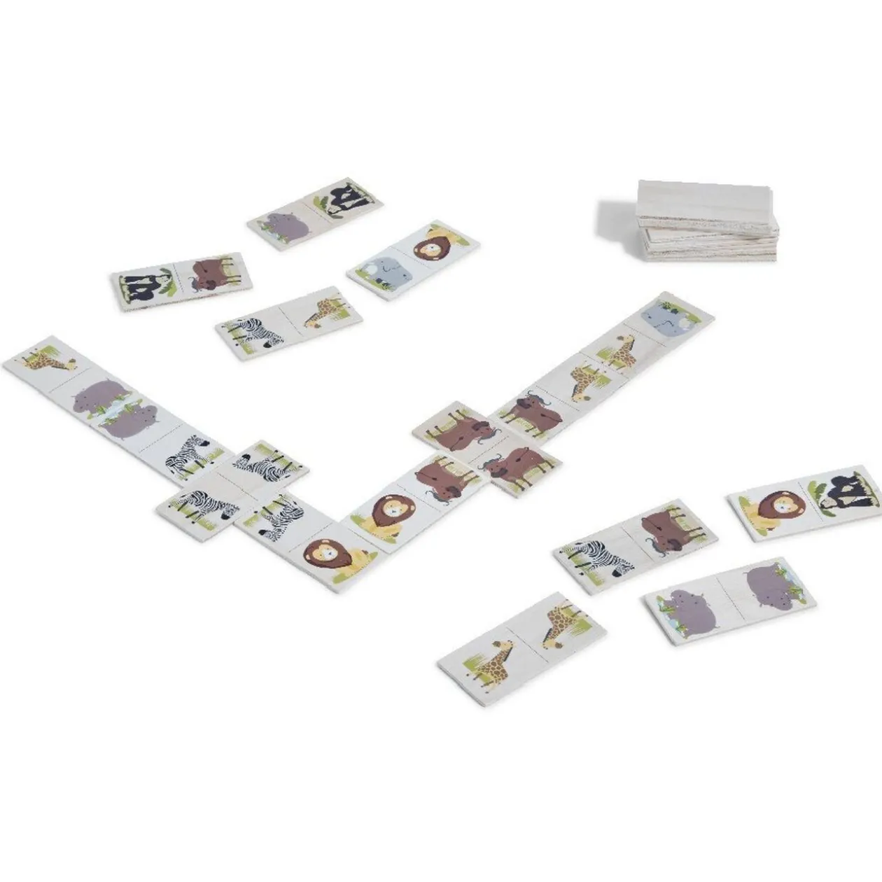 Jeu domino safari animaux jungle en bois