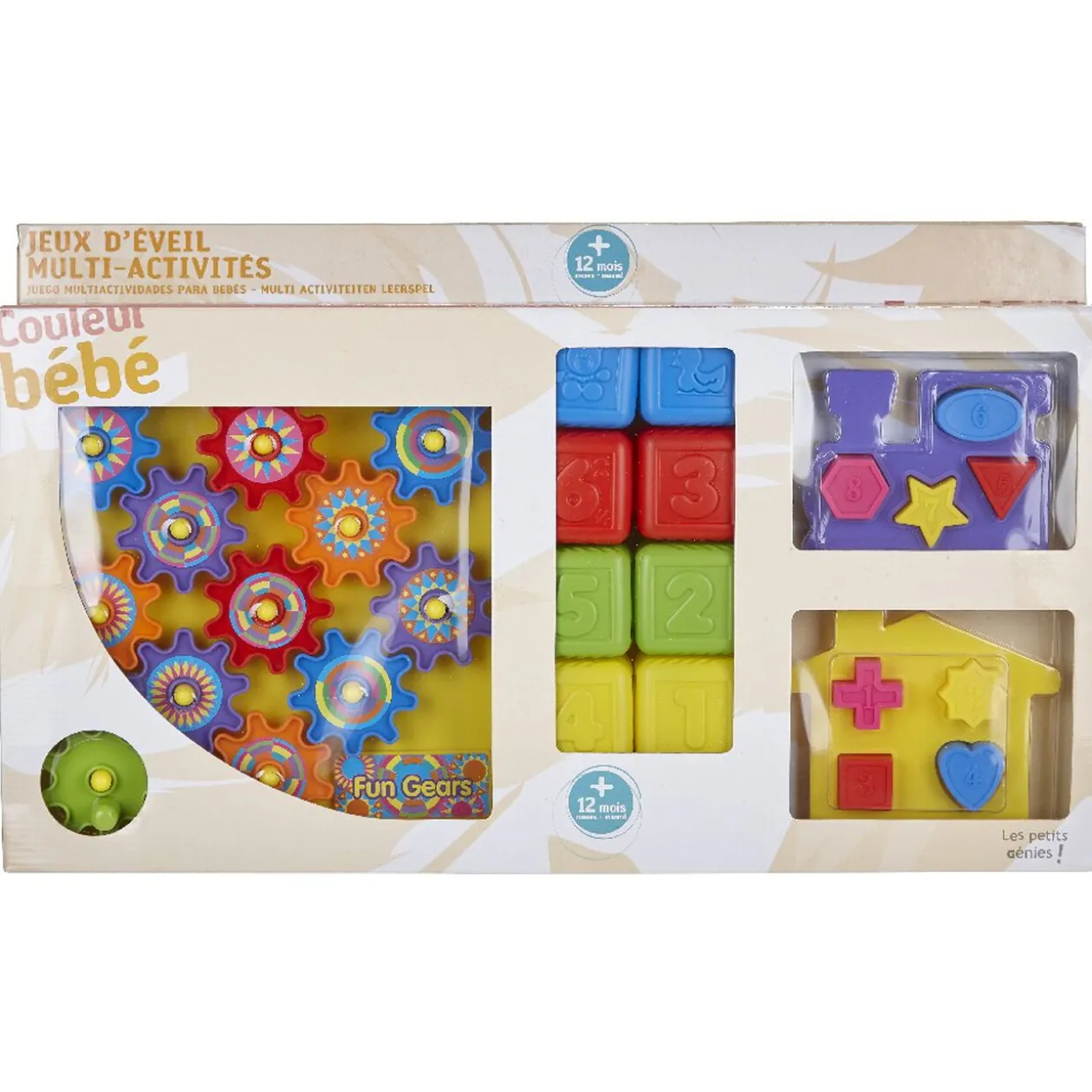 Jeu d'éveil multi activités ludiques cube et forme 31 pièces