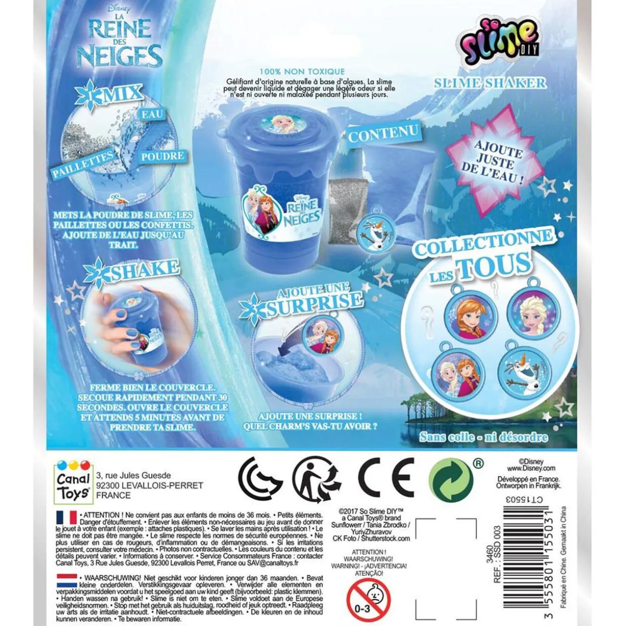 Jeu Fabrique slime La Reine Des Neiges Disney Frozen 4 pièces