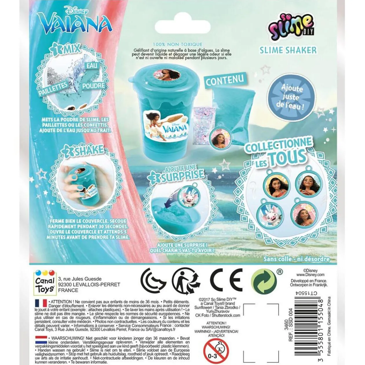 Jeu Fabrique slime Vaiana Disney 4 pièces