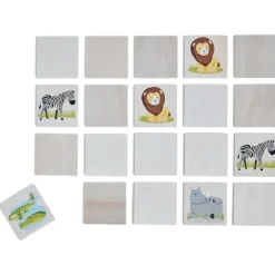 Jeu mémory safari animaux jugle en bois