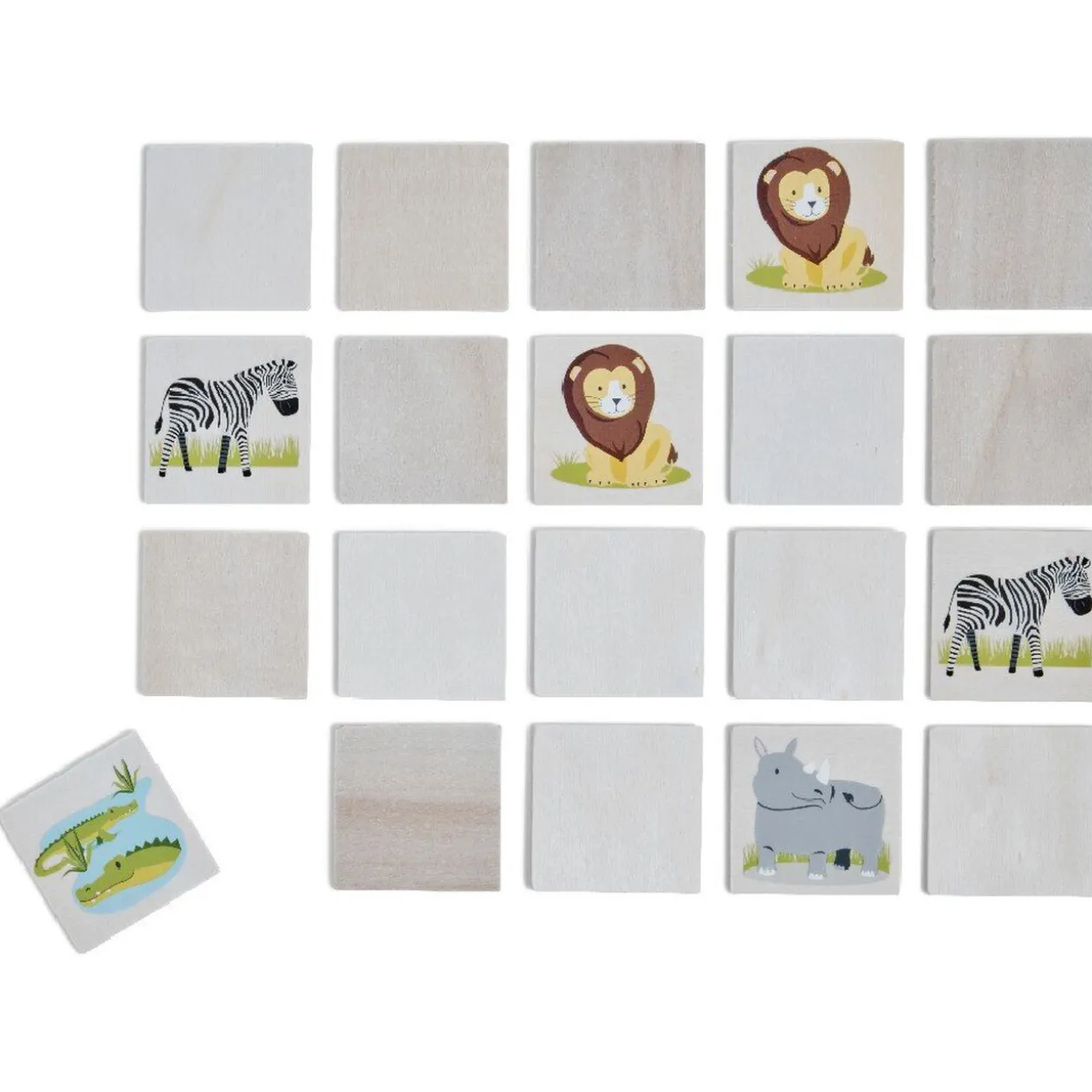 Jeu mémory safari animaux jugle en bois