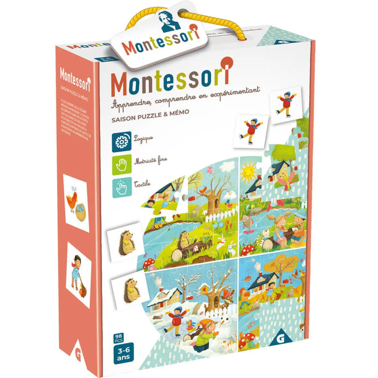 Jeu Montessori saison puzzle et mémo 98 pièces