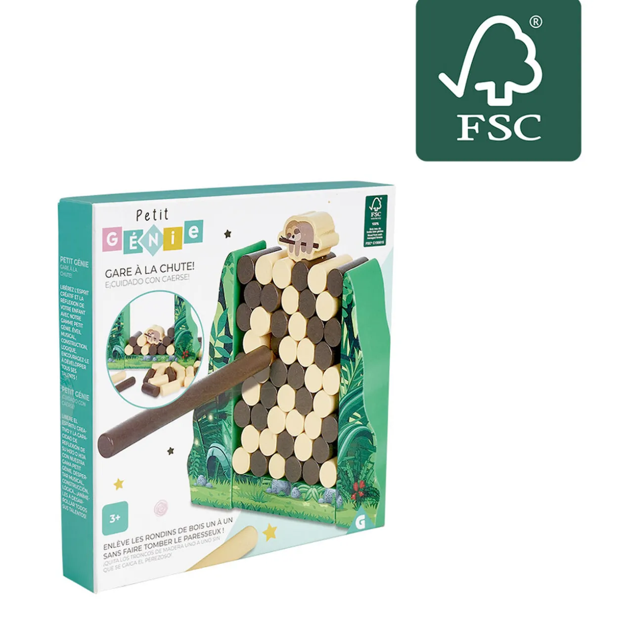 Jeu paresseux bois - 56 pièces