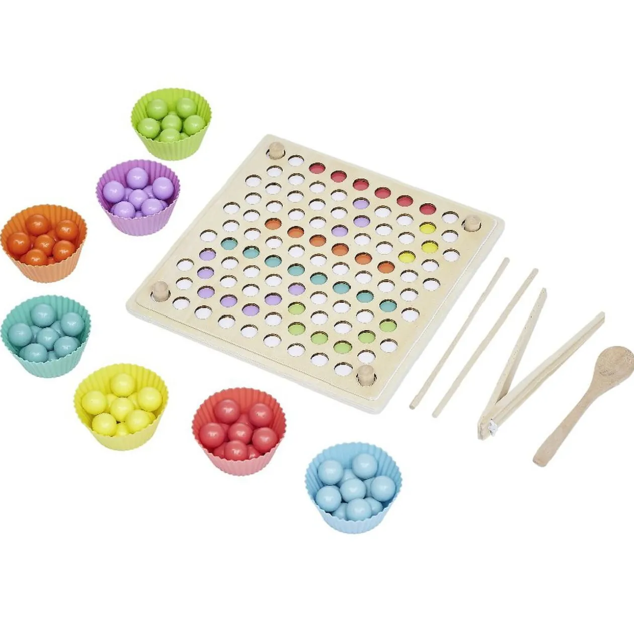 Jeu perles multicolores en bois Candy Color Montessori