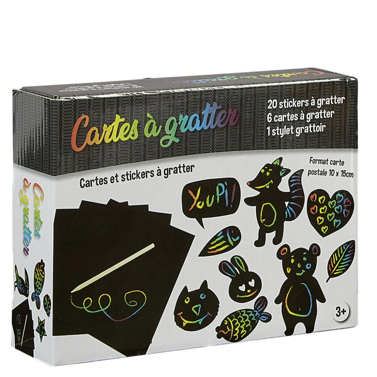 Jeux créatifs x4 slim cartes à gratter attrape rêves sable élastique