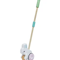 Jouet animal à pousser en bois