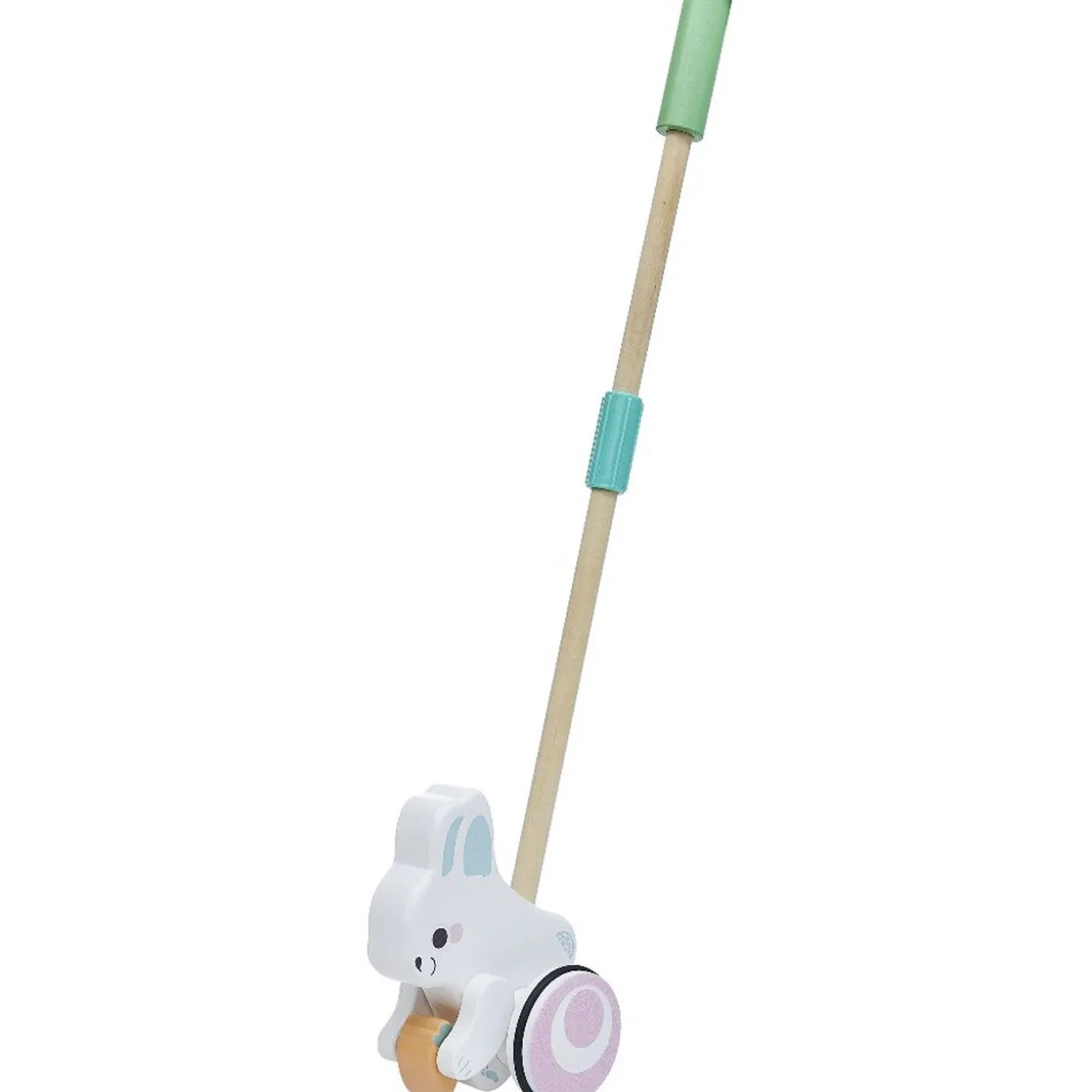 Jouet animal à pousser en bois