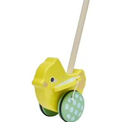 Jouet animal à pousser en bois