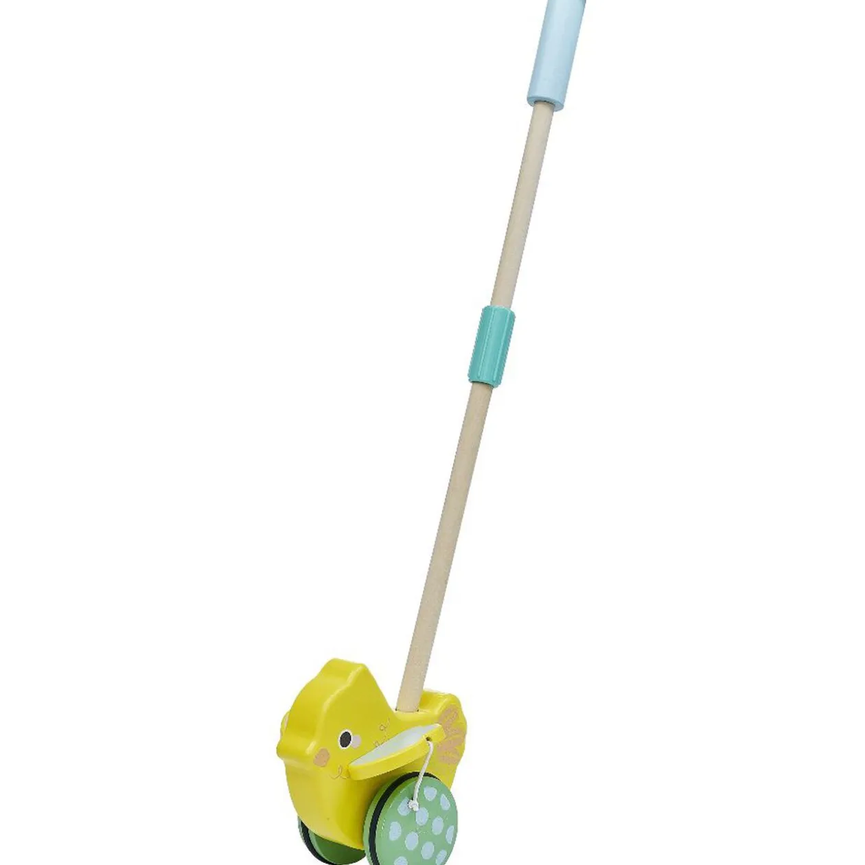 Jouet animal à pousser en bois