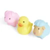 Jouet de bain animal rose bleu jaune x3