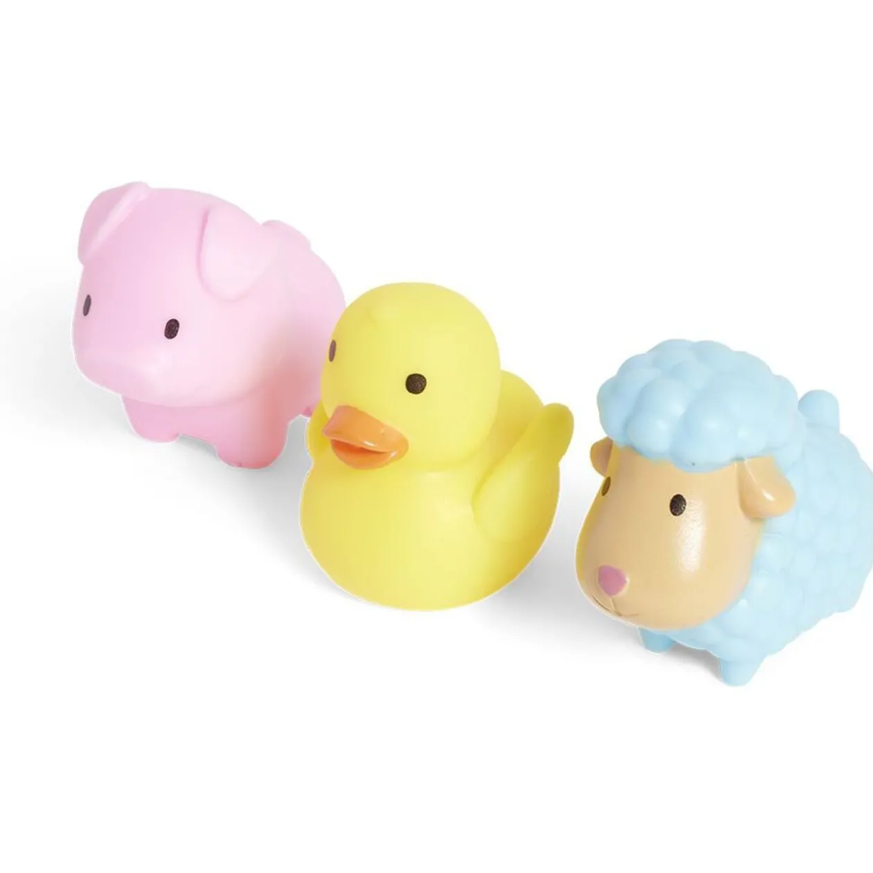 Jouet de bain animal rose bleu jaune x3
