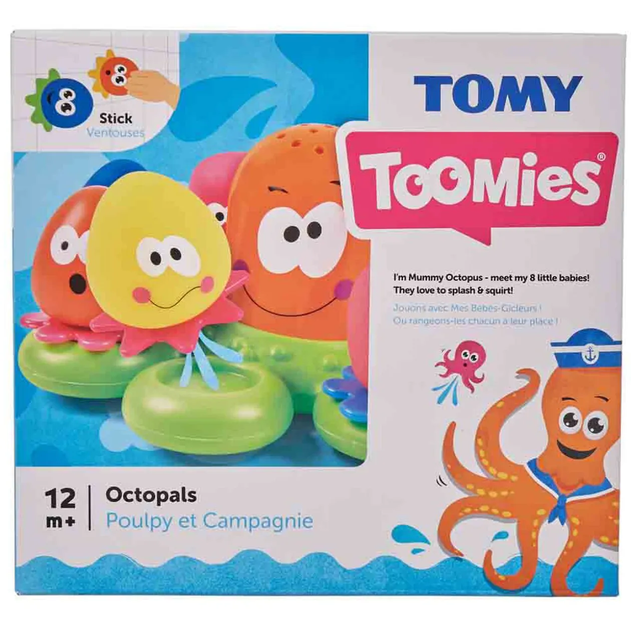 Jouet de bain maman et 8 bébés pieuvres