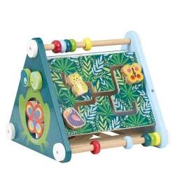 Jouet d'éveil en bois forme triangle 6 activités