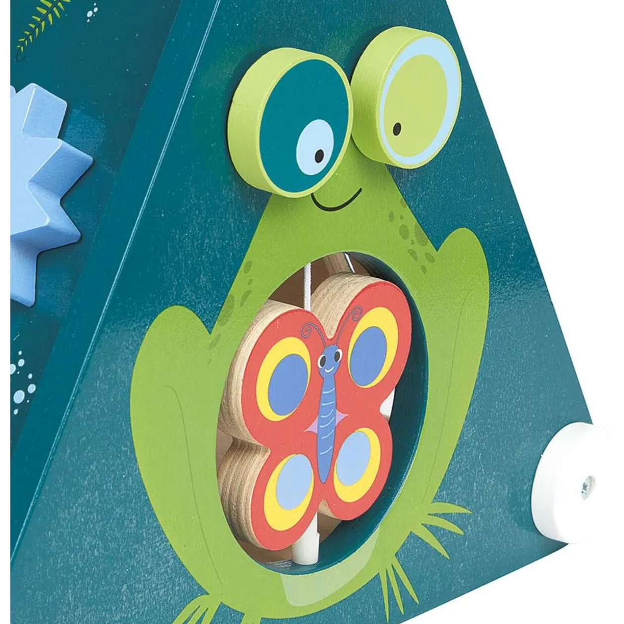Jouet d'éveil en bois forme triangle 6 activités