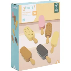 Jouet glace en bois x6