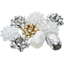 Kit 4 rouleaux de papier cadeau 2 m avec bolducs et noeuds