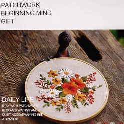 Kit broderie déco motif floral pour adulte