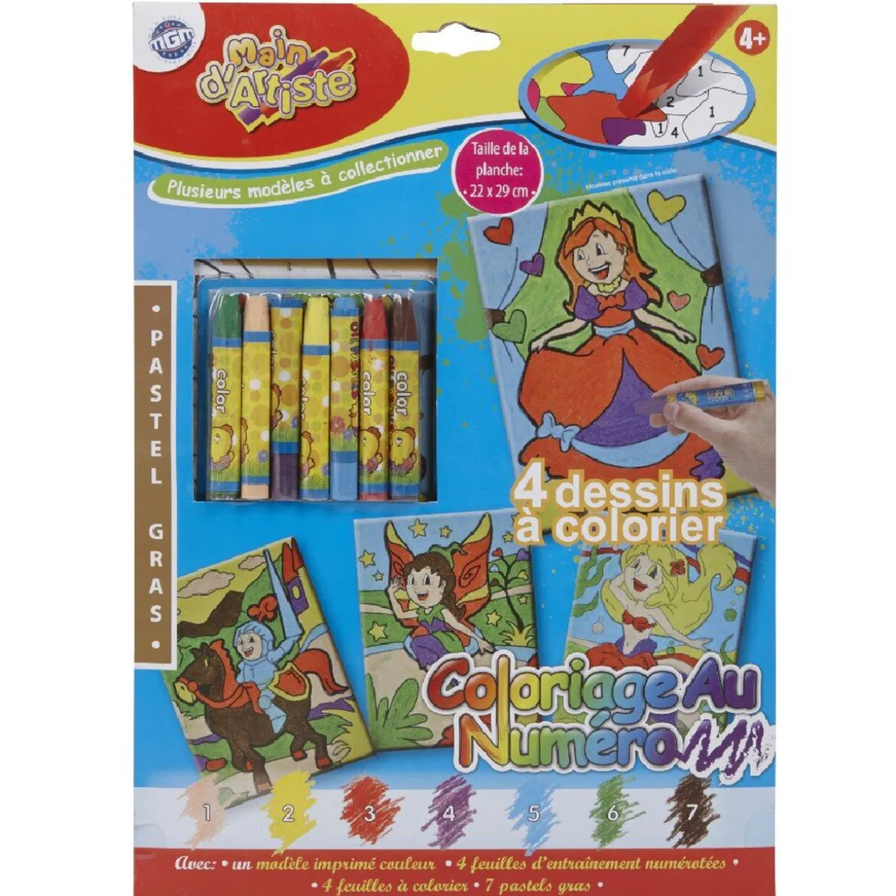 Kit coloriage à numéro animaux fantaisie