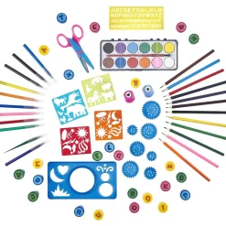 Kit créatif dessin mandala pochoir gommette tampon