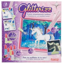 Kit créatif licornes phosphorescentes pailletées Glitterizz