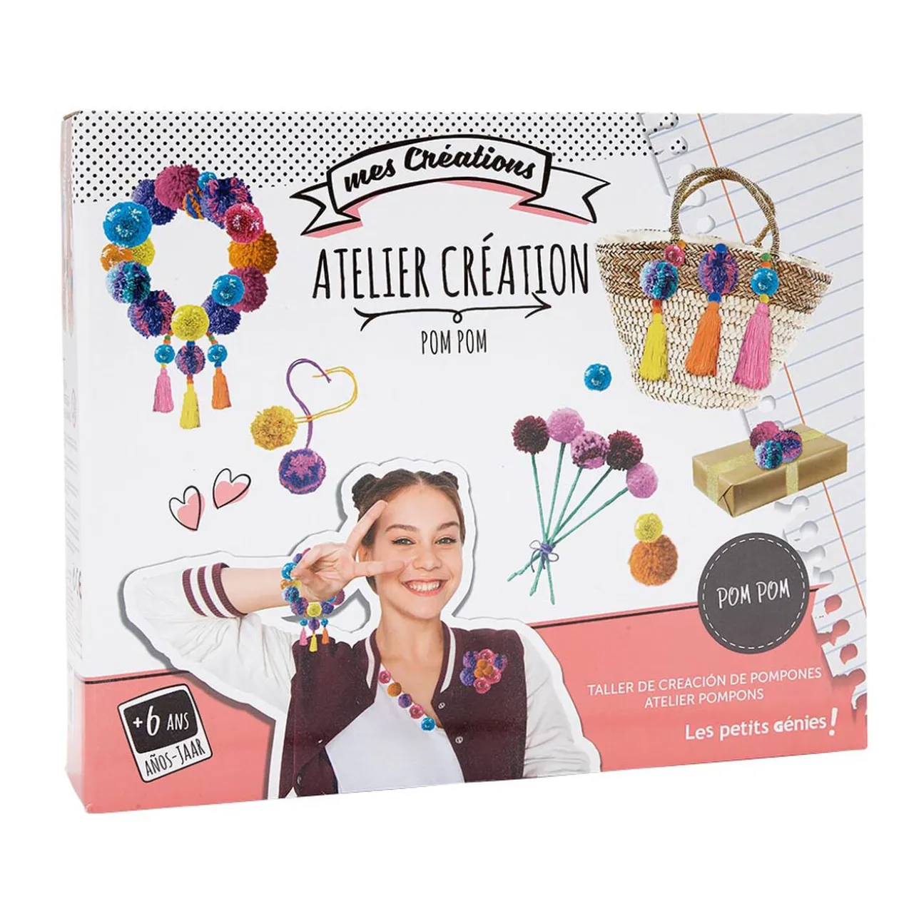 Kit créatif pompons multicolores