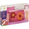 Kit création Lovely Box coussin pompons laine rose et orange