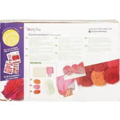 Kit création Lovely Box coussin pompons laine rose et orange