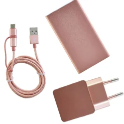 Kit de charge universel smartphone rose pailleté