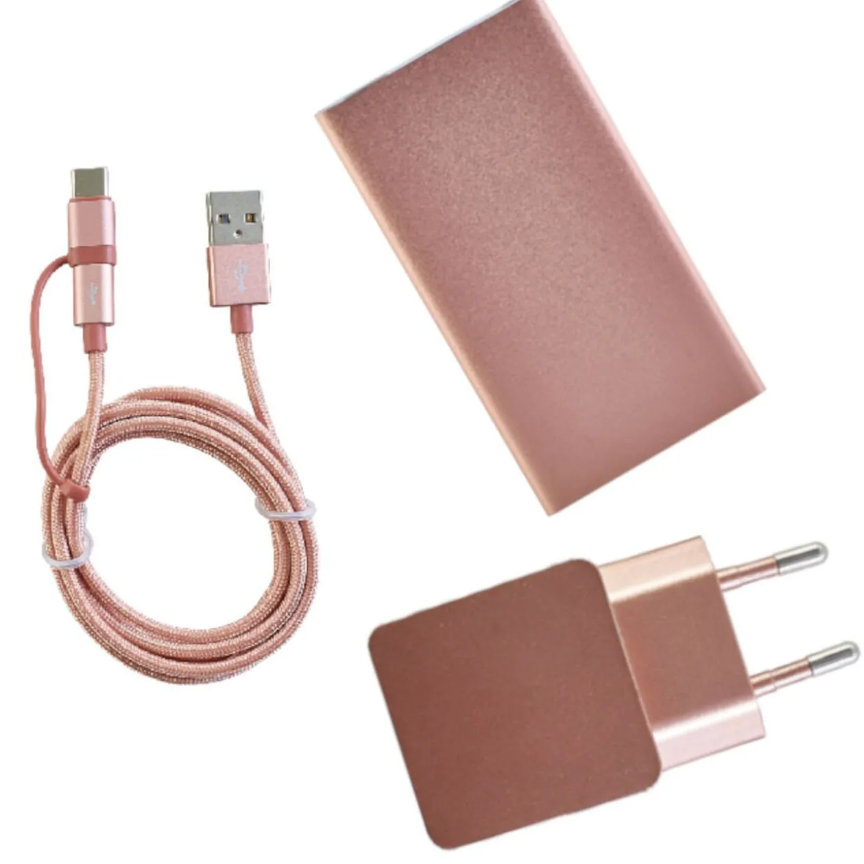 Kit de charge universel smartphone rose pailleté