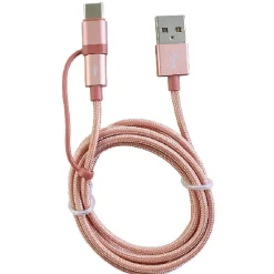 Kit de charge universel smartphone rose pailleté