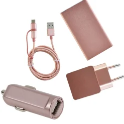 Kit de charge universel smartphone rose pailleté