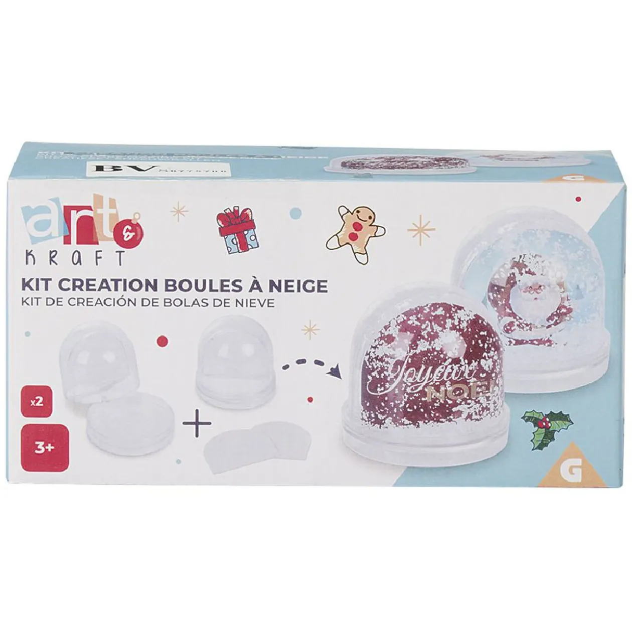 Kit de création 2 boules à neige Ø9 cm
