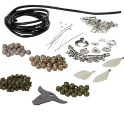Kit de création collier et bracelet vert bohémien