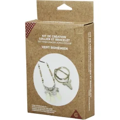Kit de création collier et bracelet vert bohémien