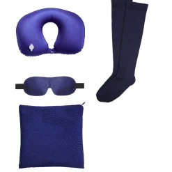 Kit de voyage 5 pièces uni bleu