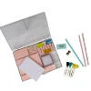 Kit papeterie bloc note motif floral crayon et gomme