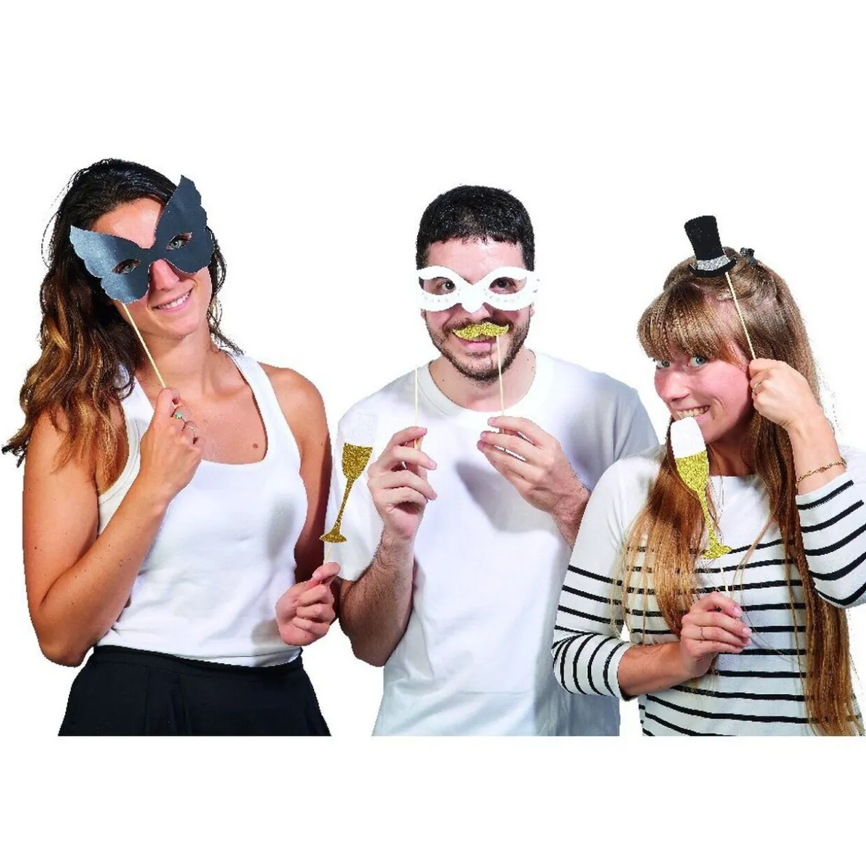 Kit photo booth nouvel an 15 pcs