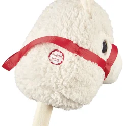 Lama à chevaucher blanc lanière rouge