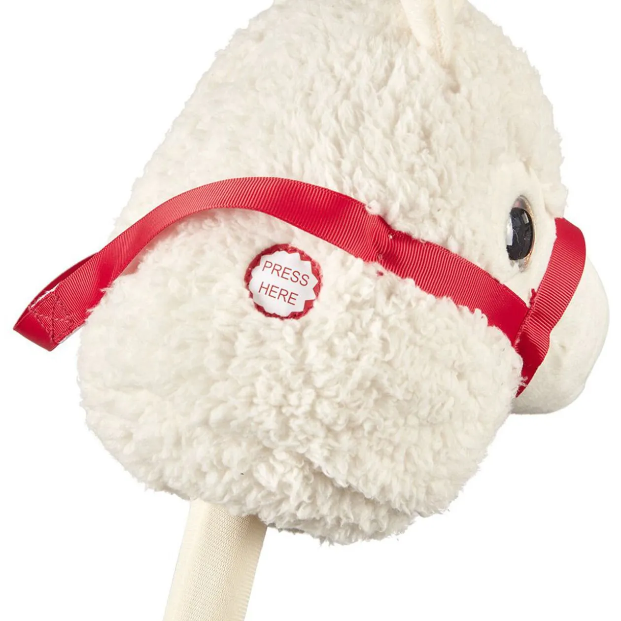 Lama à chevaucher Choux Bidou beige lanière rouge