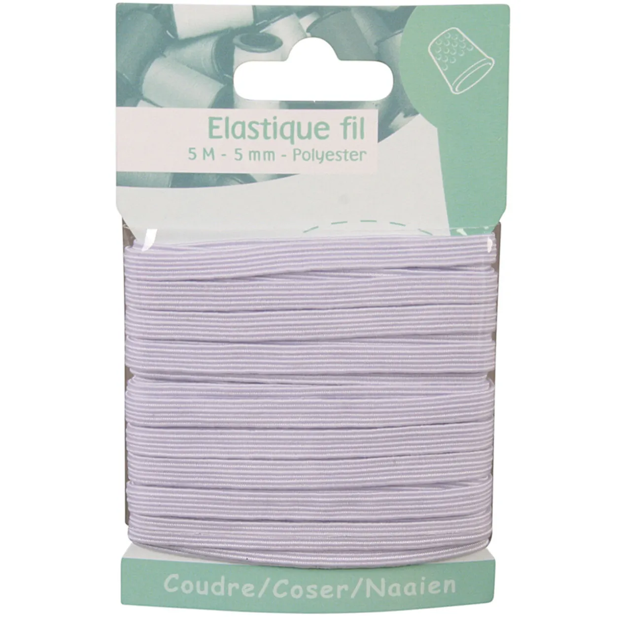 Élastique fil à coudre blanc 5 m