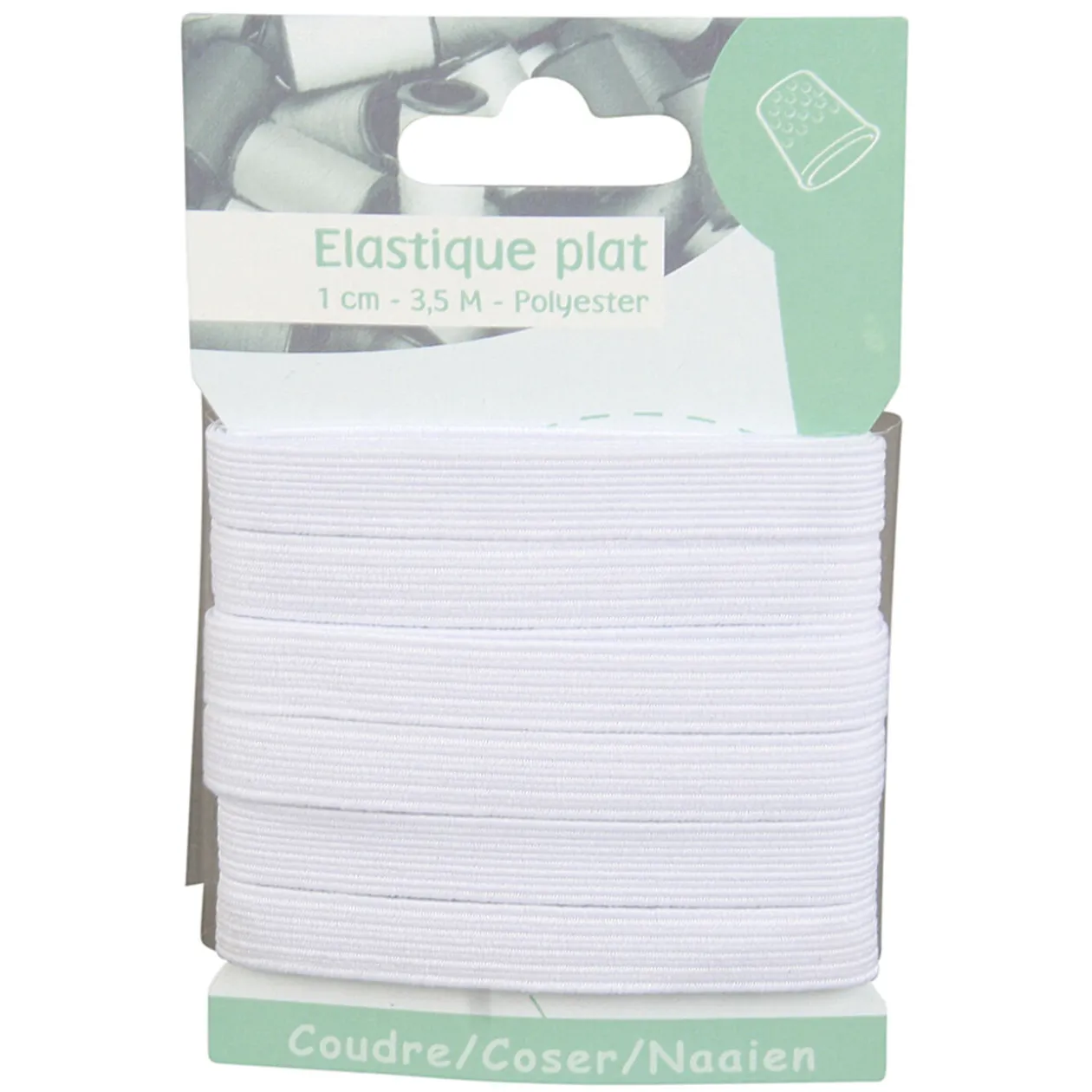 Élastique plat pour coudre blanc