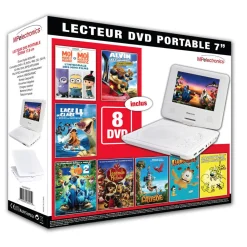 Lecteur DVD portable blanc 7 pouces
