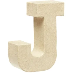 Lettre J à décorer en papier maché