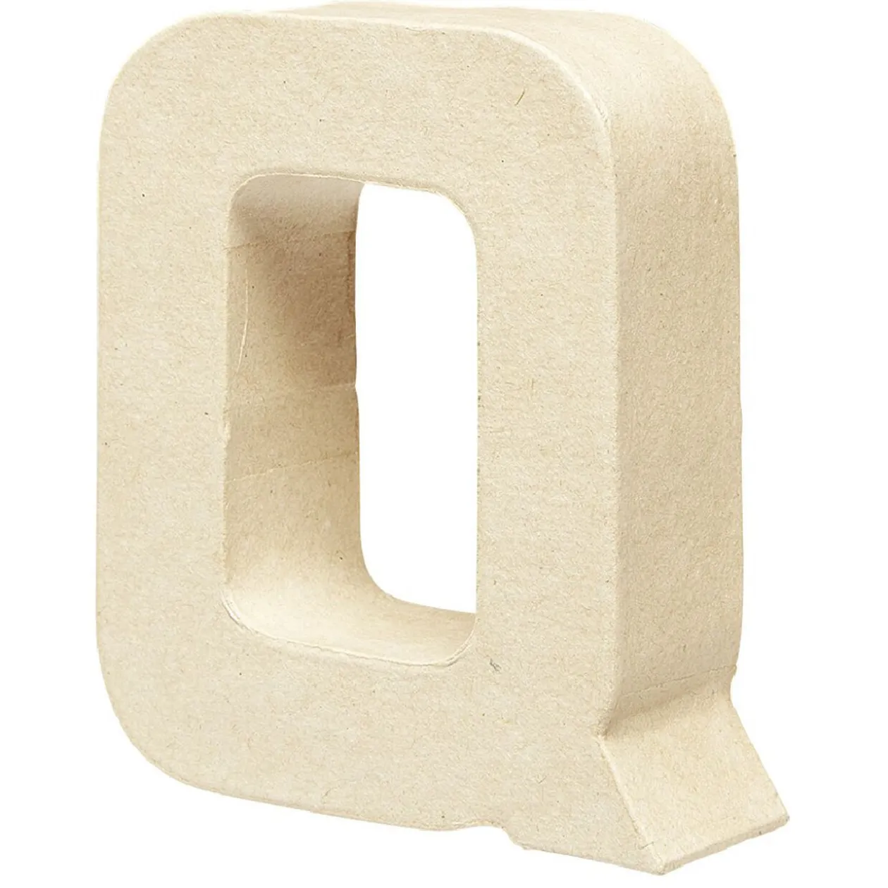 Lettre Q à décorer en papier maché