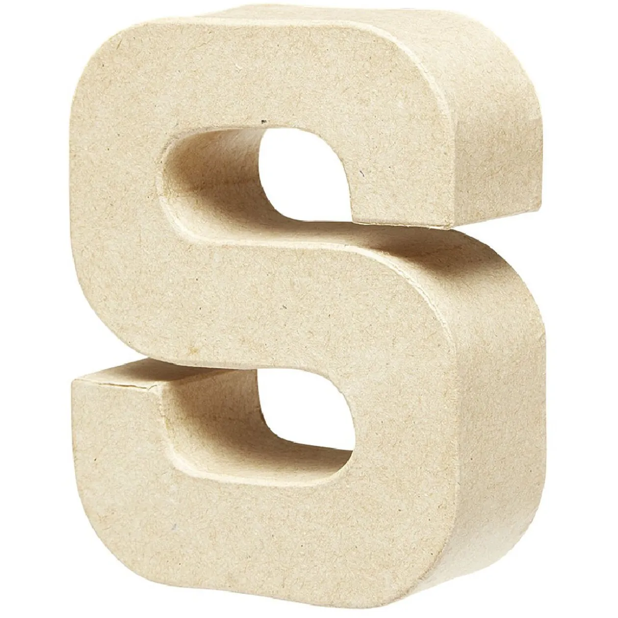 Lettre S à décorer en papier maché