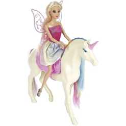 Licorne arc en ciel et sa poupée féerique
