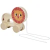 Lion à tirer en bois